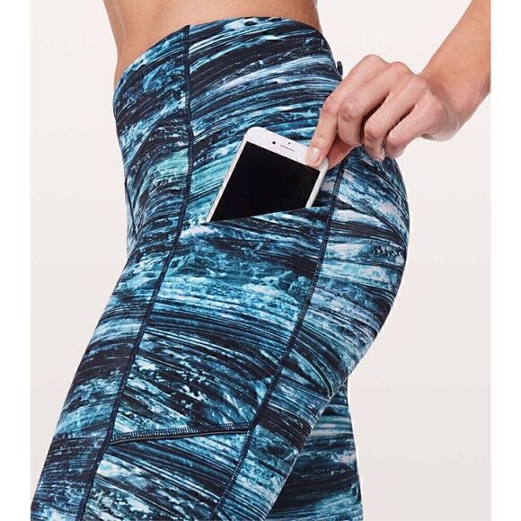 Lululemon Speed Up Crop 21" Size 6 Tidal Blue Multi Side Pockets Stretch Legging - Picture 3 of 13